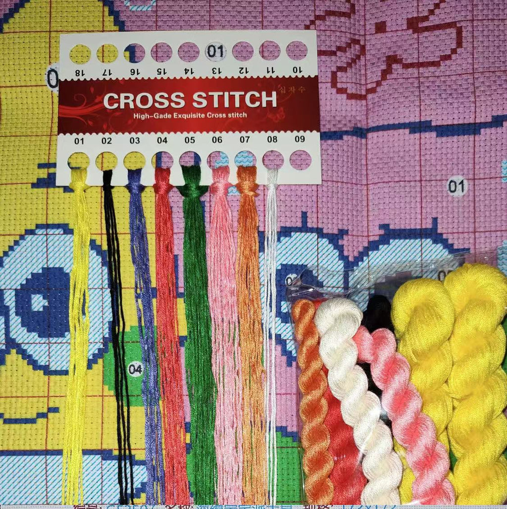 Beginner-Friendly SpongeBob Pattern Cross Stitch Kit