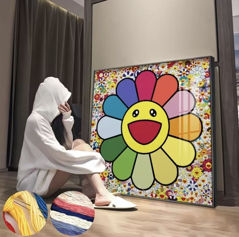 DIY Sunflower Cross Stitch Kit for Living Room Wall Decor