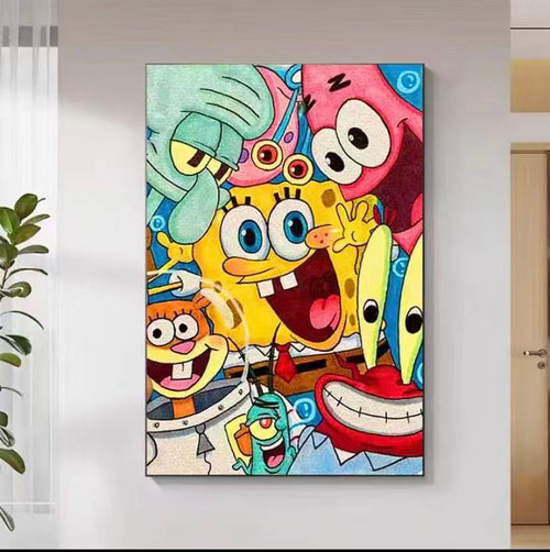 Beginner-Friendly SpongeBob Pattern Cross Stitch Kit