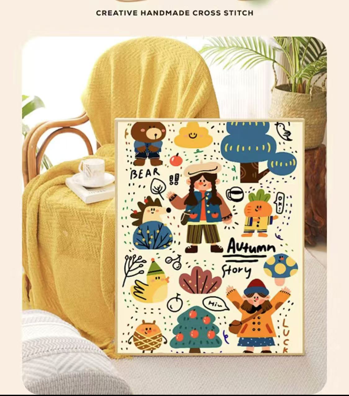 Dopamine Graffiti Girl Cross Stitch Pattern – Colorful & Easy DIY  Kit for Beginners