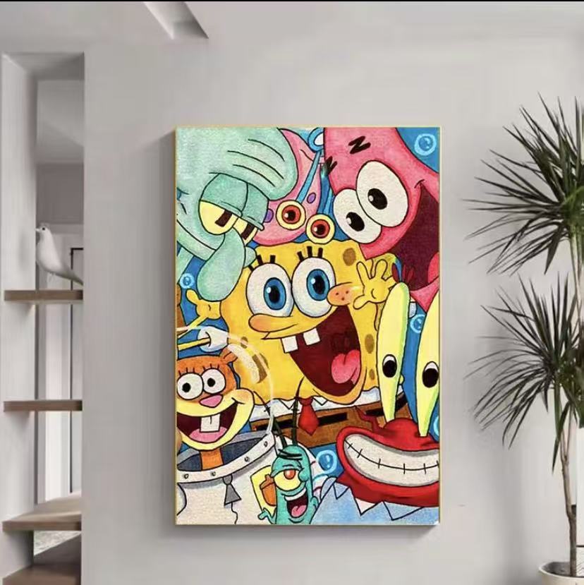 Beginner-Friendly SpongeBob Pattern Cross Stitch Kit