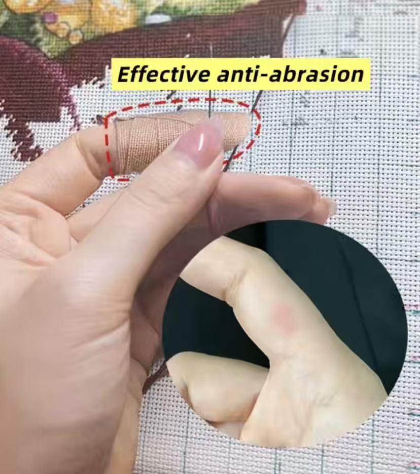 2 Pack Skin Tone Self-Adhesive Cross Stitch Finger Protector Bandage