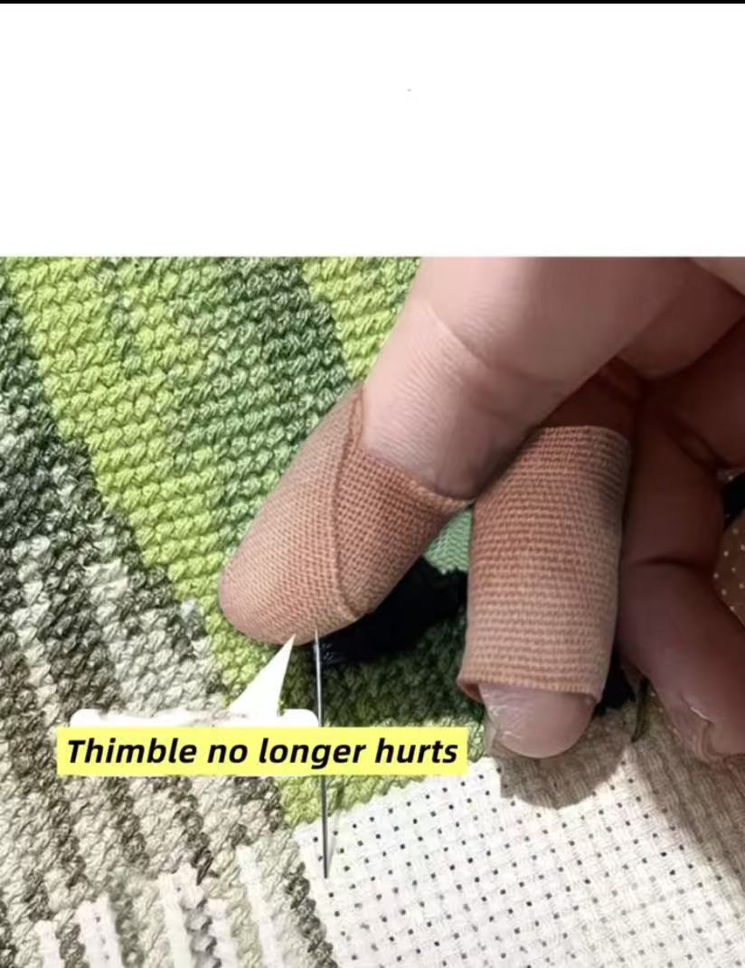 2 Pack Skin Tone Self-Adhesive Cross Stitch Finger Protector Bandage