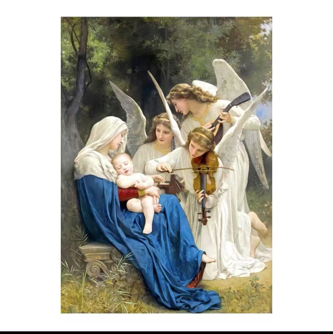 《Angel Song》 Cross-stitch High-end European classic painting figure cross-stitch