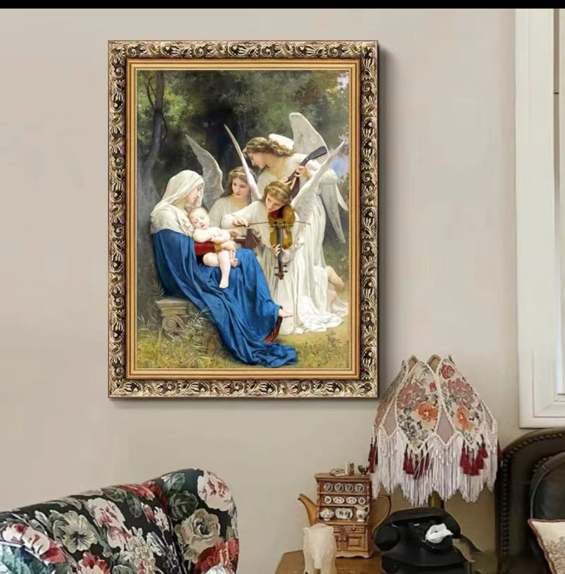 《Angel Song》 Cross-stitch High-end European classic painting figure cross-stitch