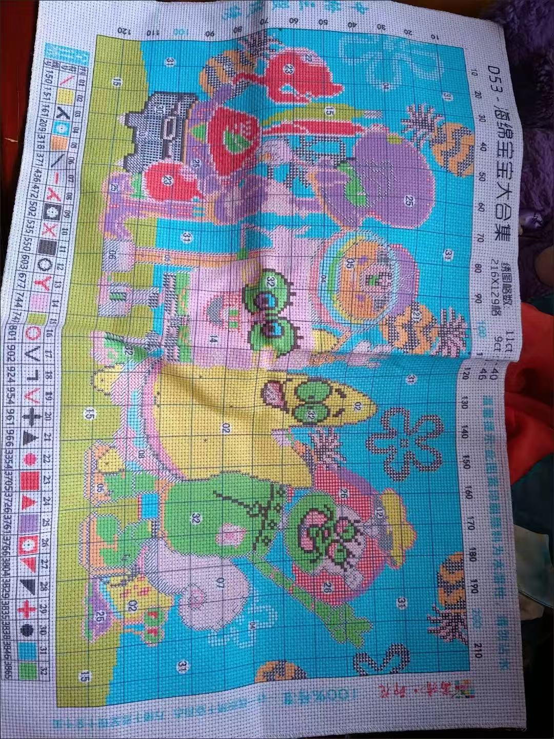 SpongeBob SquarePants & Patrick Star Cross Stitch Kit Cartoon Pattern for Living Room & Kids Bedroom Easy Printed Design for Beginners