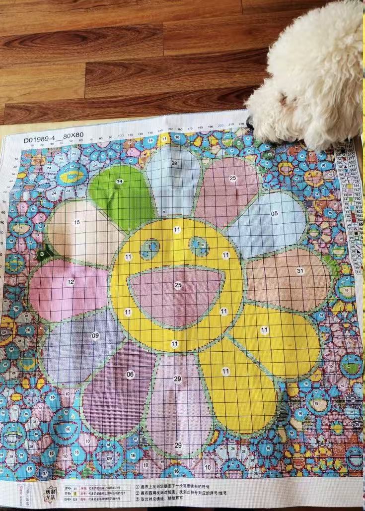 DIY Sunflower Cross Stitch Kit for Living Room Wall Decor